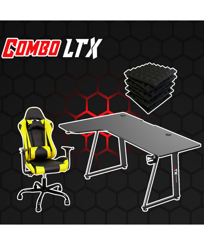 Set gaming completo di sedia, scrivania e pannelli fonoassorbenti