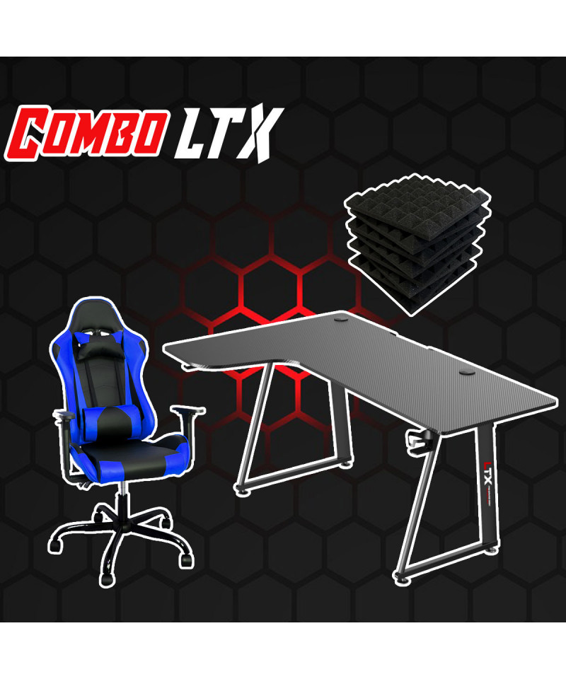 Set gaming completo di sedia, scrivania e pannelli fonoassorbenti