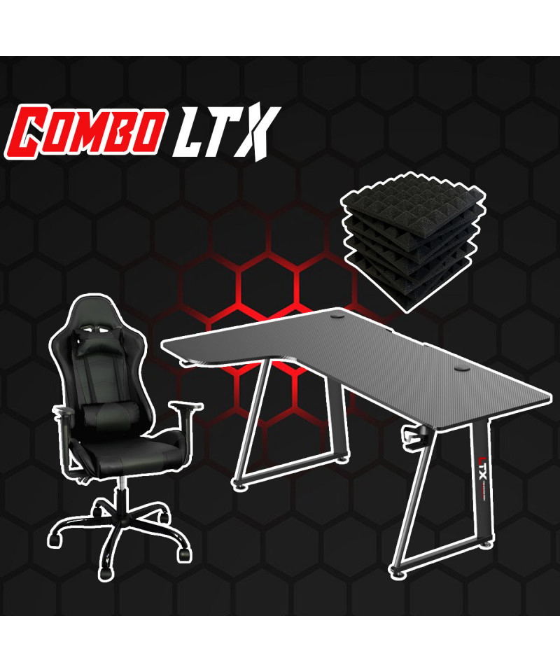 Set gaming completo di sedia, scrivania e pannelli fonoassorbenti