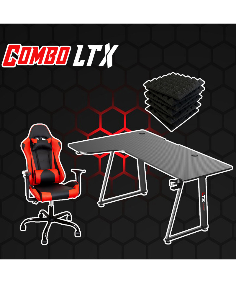 Set gaming completo di sedia, scrivania e pannelli fonoassorbenti