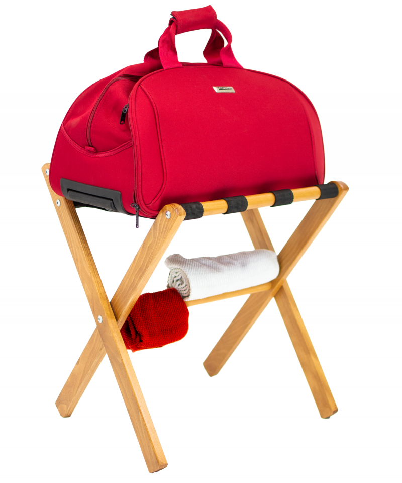 Porta valigie in legno ciliegio