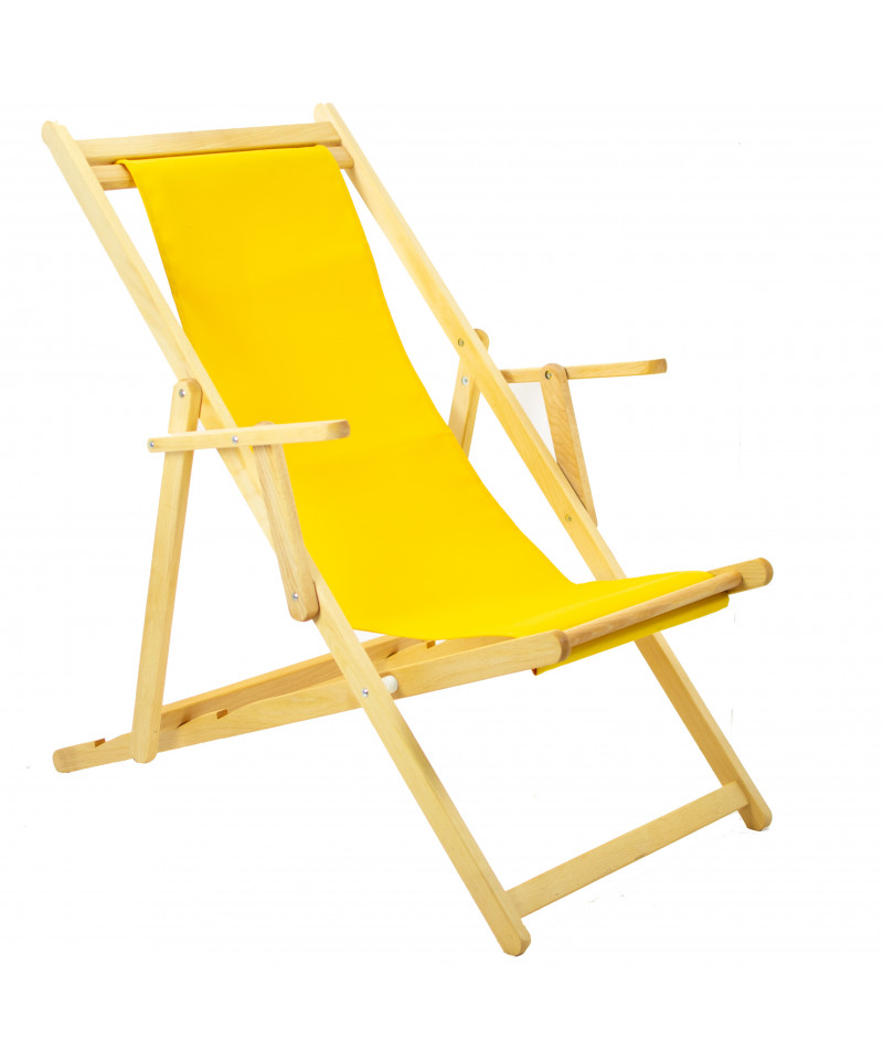sdraio mare in legno, colore giallo