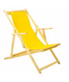 sdraio mare in legno, colore giallo