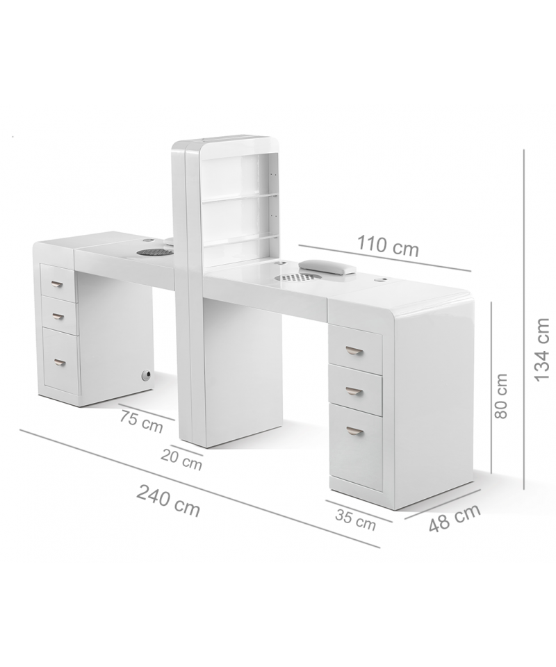 Tavolo Per Manicure Professionale Componibile Con Espositore E Led