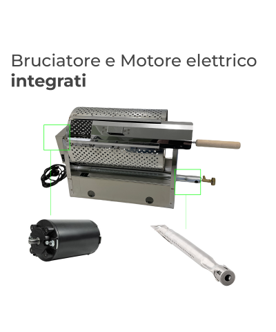 ZStyle Cuoci Gira Castagne a Gas bruciatore integrato