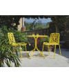 Sedia da esterno in acciaio, impilabile, colore giallo su richiesta