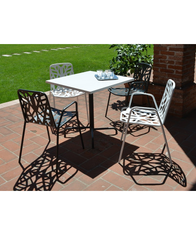 Sedia da giardino con braccioli, antracite e bianco - su richiesta