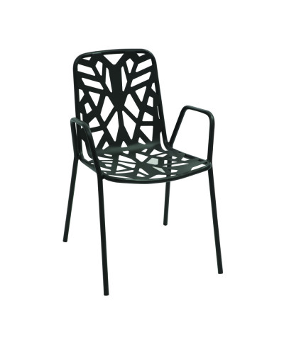 Sedia da giardino con braccioli, antracite