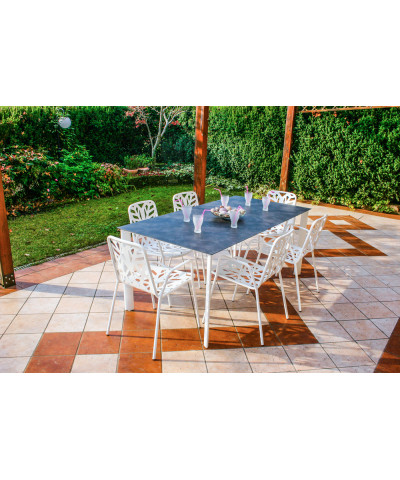 Sedia da esterno con braccioli, bianco su richiesta