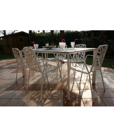 Sedia da giardino con braccioli, bianco su richiesta