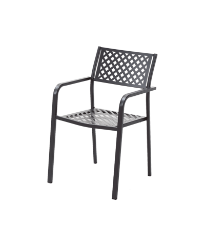 Sedia da giardino con braccioli, color antracite