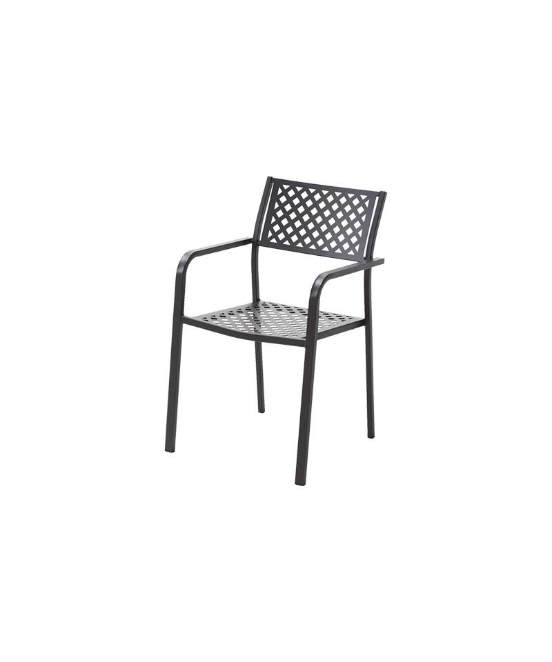 Sedia da giardino con braccioli, color antracite