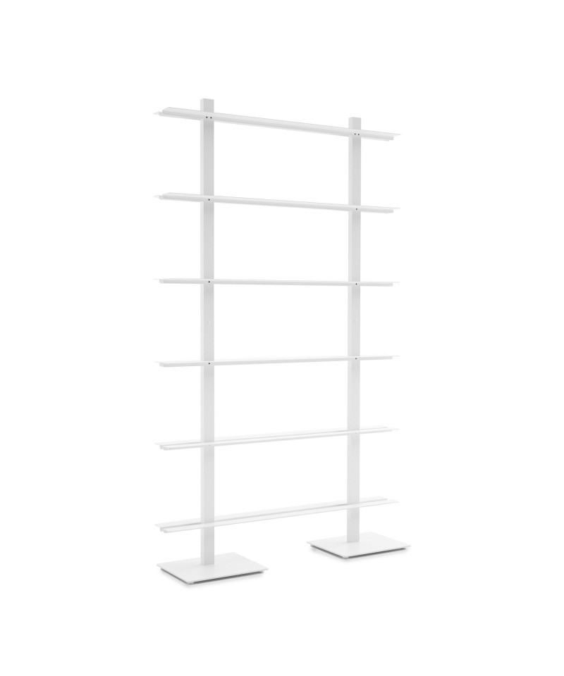 Libreria a parete, B.Bliotek, larghezza 120 cm, bianco opaco