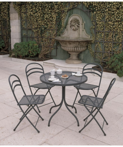 Sedia pieghevole da giardino in acciaio, made in Italy