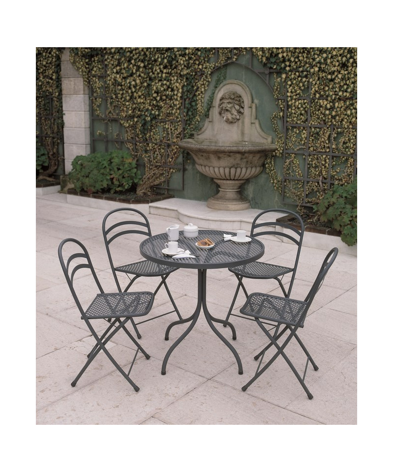 Sedia pieghevole da giardino in acciaio, made in Italy