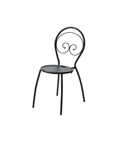 Sedia in metallo da giardino, made in Italy, impilabile, antracite