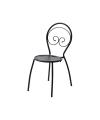 Sedia in metallo da giardino, made in Italy, impilabile, antracite
