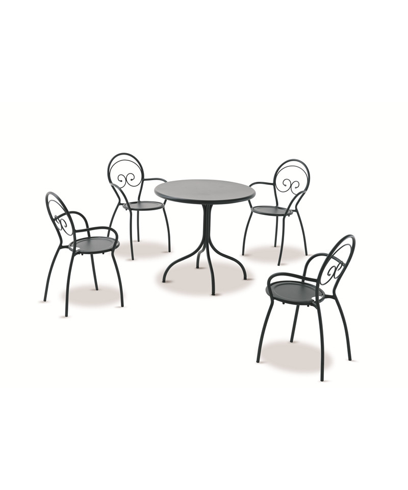 Poltroncina in metallo da esterno, made in Italy