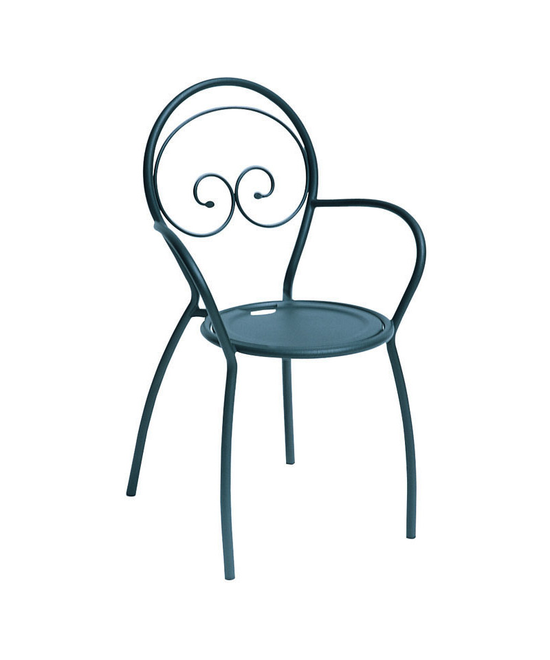 Sedia da giardino con braccioli, made in Italy