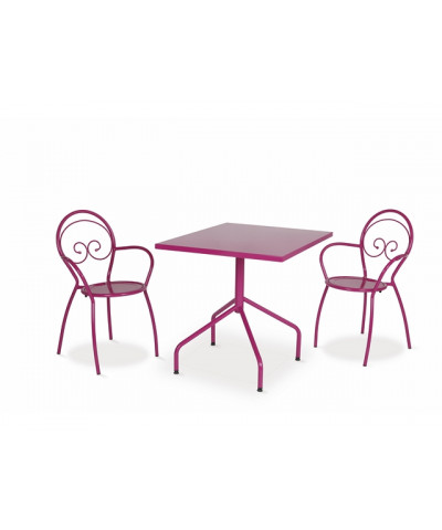 Sedia con braccioli da giardino, colore fucsia su richiesta