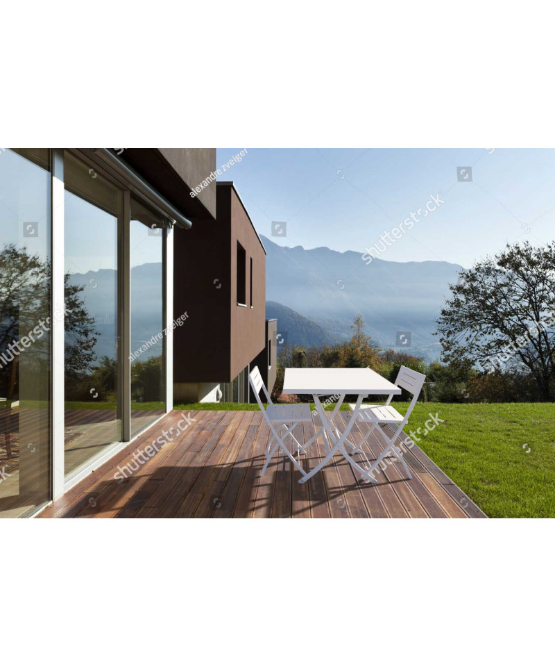 Tavolo pieghevole in acciaio, 80x80 cm, made in Italy, bianco su richiesta