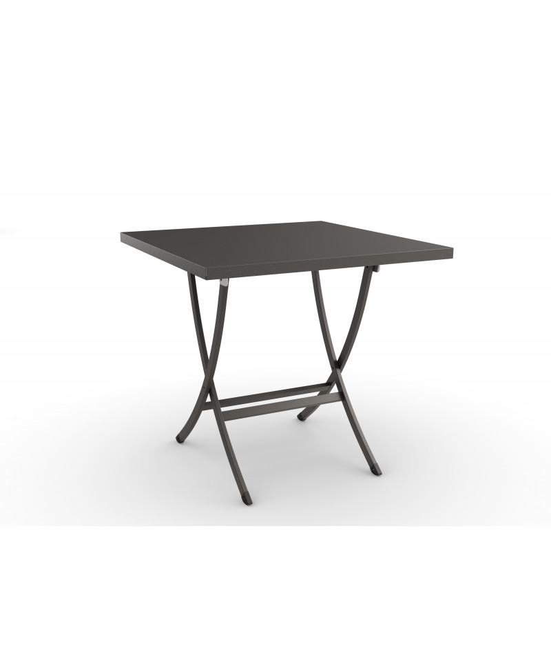Tavolo pieghevole in acciaio, 80x80 cm, made in Italy