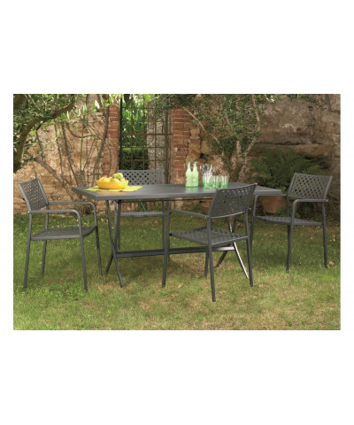 Tavolo da giardino pieghevole, Made in Italy, 160x80 cm