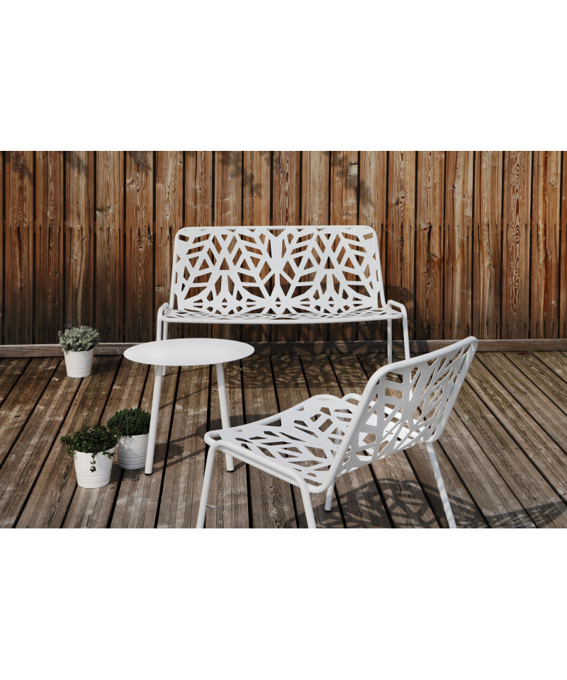 Divanetto per giardino, in acciaio, made in Italy, impilabile