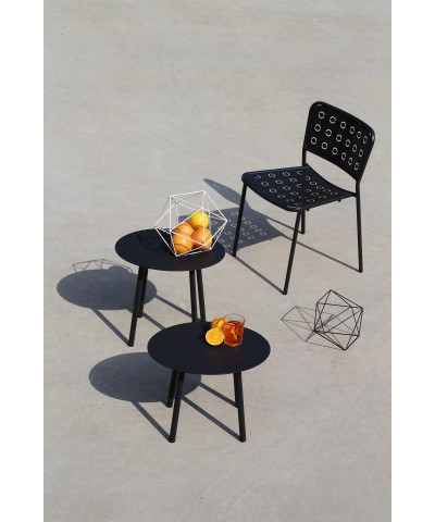 Tavolino ovale da giardino, diverse altezze, Made in Italy, antracite