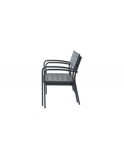 Divano da giardino a 2 posti, in acciaio, Made in Italy, impilato