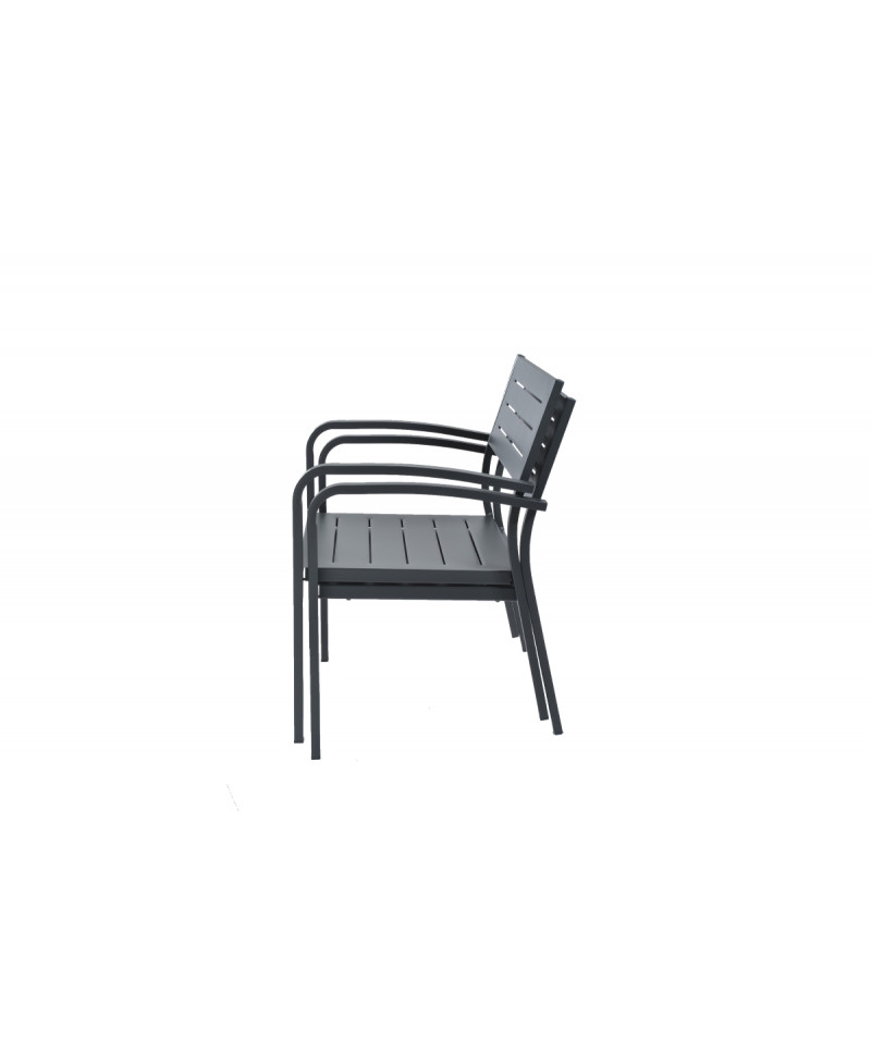 Divano da giardino a 2 posti, in acciaio, Made in Italy, impilato