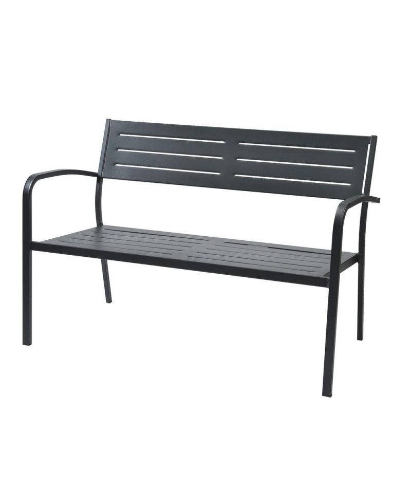 Divano da giardino a 2 posti, in acciaio, Made in Italy