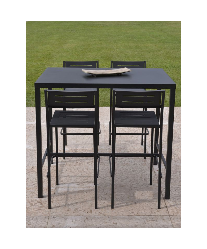 Tavolo alto in metallo, altezza 105 cm, Made in Italy, 60x80, antracite