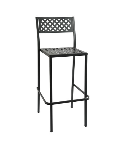 Sgabello in metallo Made in Italy, impilabile, adatto per esterno