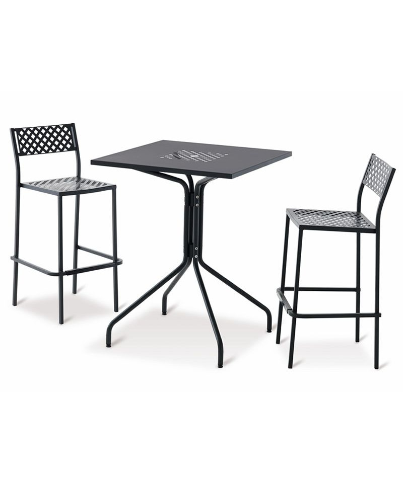 Sgabello in metallo Made in Italy, altezza seduta 75 cm