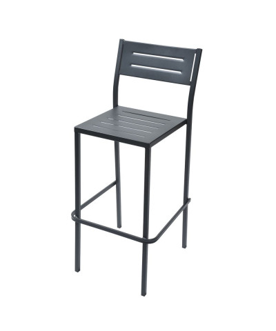 Sgabello in metallo impilabile, made in Italy, altezza seduta 75 cm