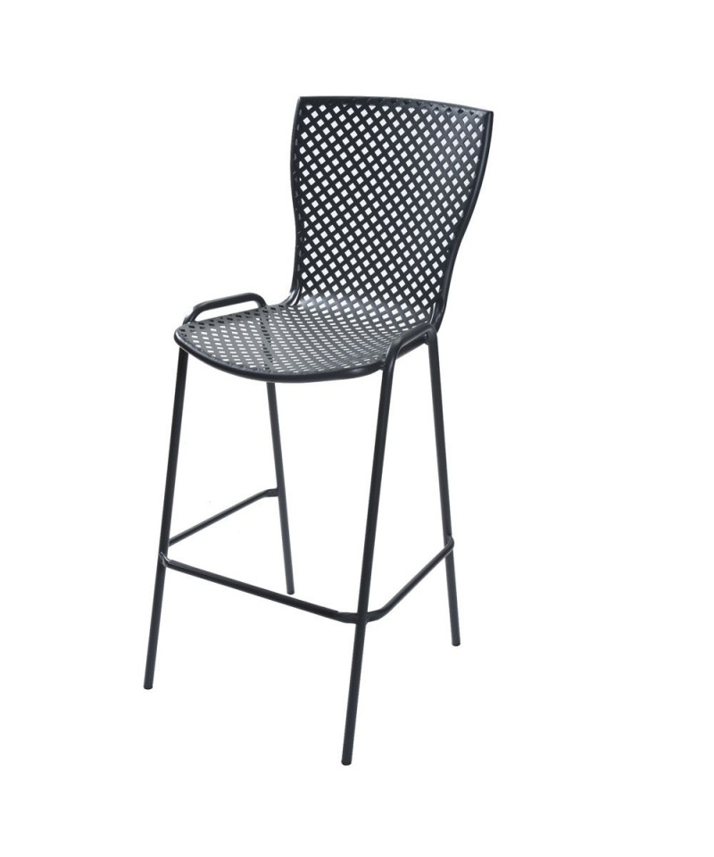 Sgabello in metallo Made in Italy, altezza seduta 75 cm