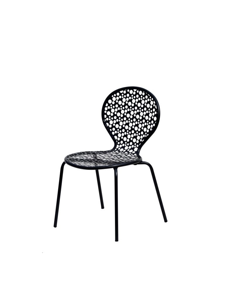 Sedia da giardino, impilabile, in acciaio, Made in Italy