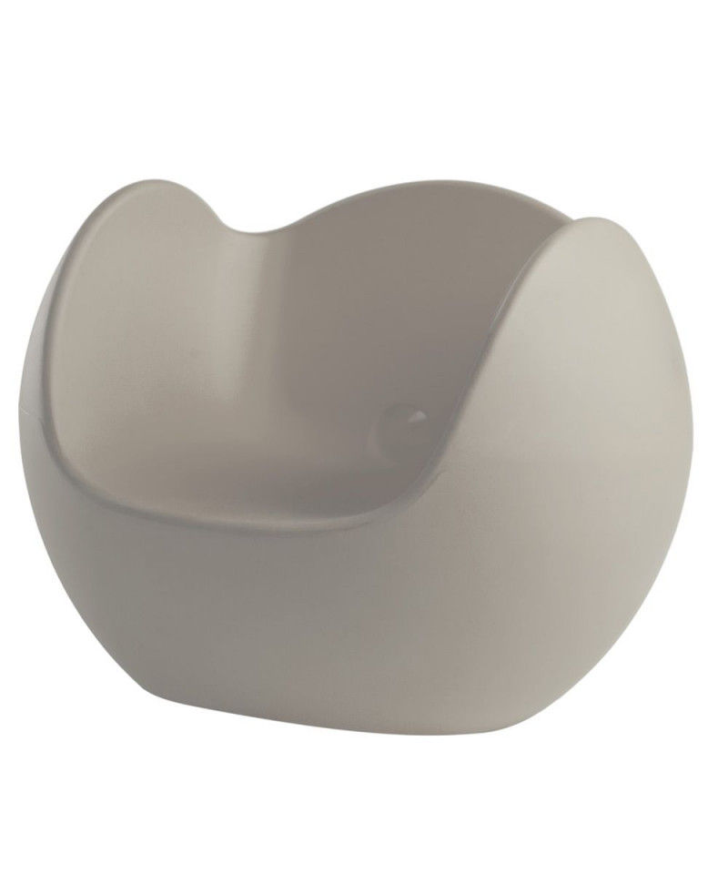 poltroncina lounge in polietilene Slide Design, tortora