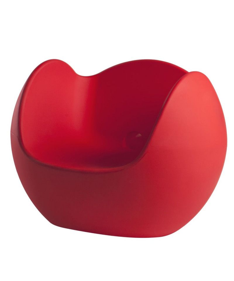 poltroncina lounge in polietilene Slide Design, rosso fiamma
