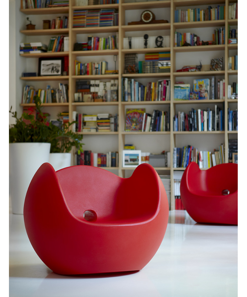 poltroncina lounge in polietilene Slide, rossa