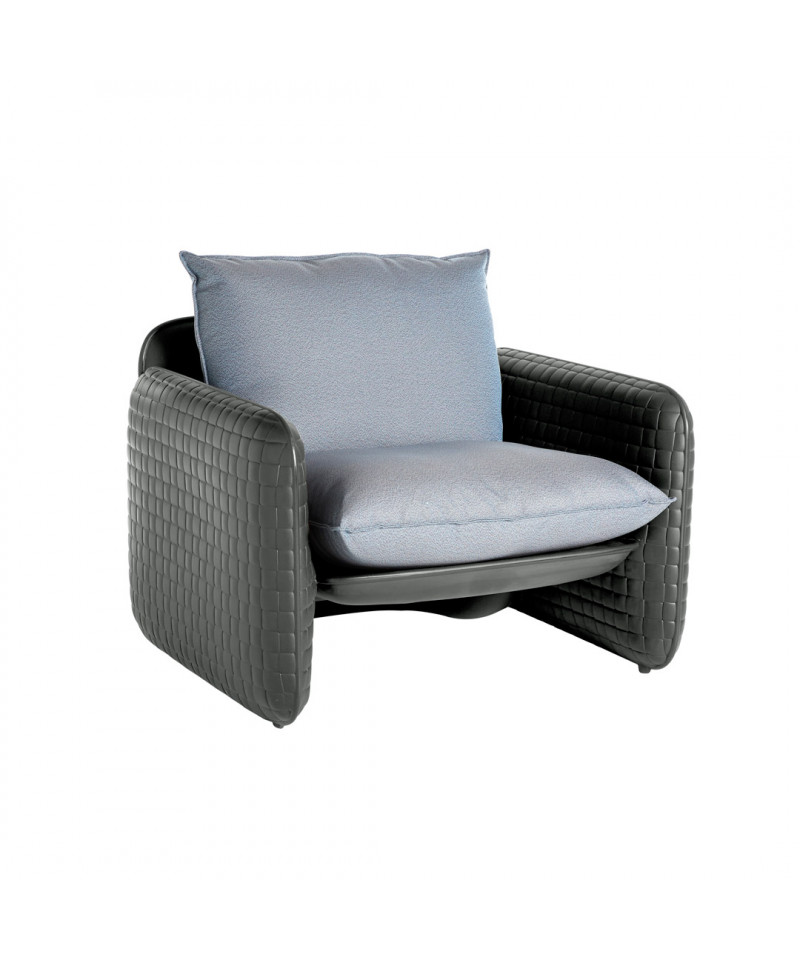 Mara grigio elefante - cuscino blu river