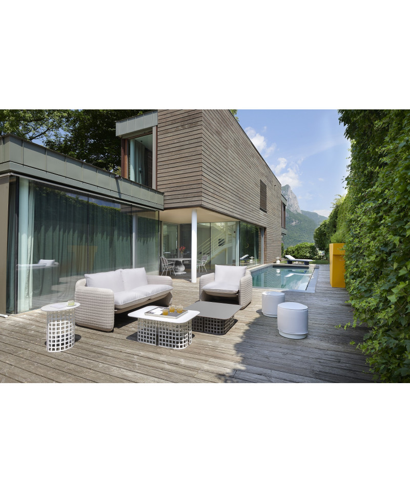 Mara Sofa struttura grigio tortora - cuscino bianco