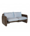 Mara Sofa struttura cioccolato - cuscino blu river