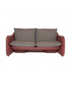 Mara Sofa struttura cuoio mogano - cuscino marrone London - fronte