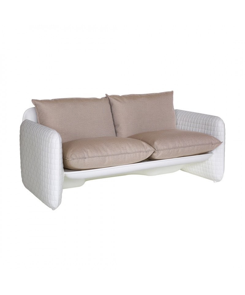 Mara Sofa struttura bianca - cuscino sabbia