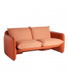 Mara Sofa struttura cuoio arancione - cuscino arancione