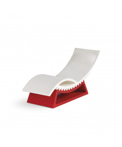 Chaise Longue Tic Tac bianca e rossa