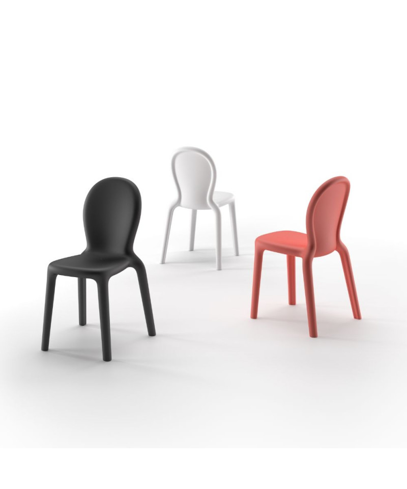 Chloè chair nero - corallo - bianco