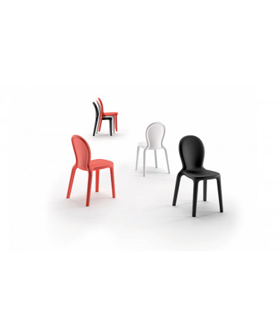 Chloè chair nero - corallo - bianco